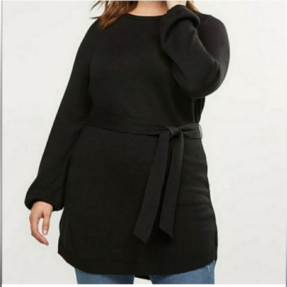 Lane Bryant NEW WITH TAGS black tunic sweater dress size 26/28